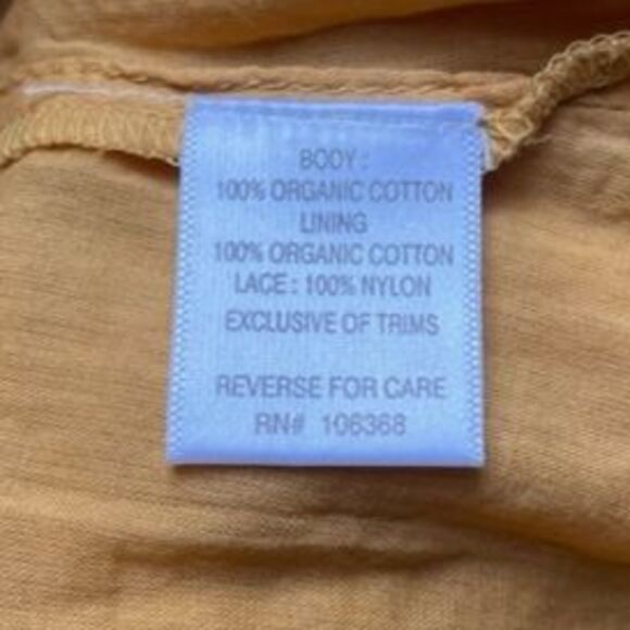 NWT Garnet Hill Top Organic Cotton Lace Trim Peasant Blouse Yellow Size 2 NEW - Picture 6 of 8